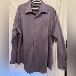 Geoffrey Beene Purple Dress Shirt with Pinstripes